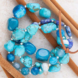 New Haven Blue Turquoise Sterling Silver Bracelet Set - Barse Jewelry - Flyclothing LLC