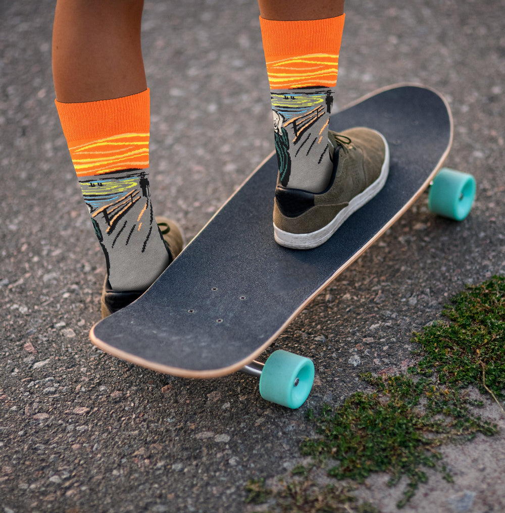 The Scream by Edvard Munch Art Socks - Comfy Cotton for Men & Women - Real Sic - Flyclothing LLC