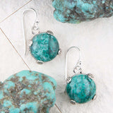 Nomad Blue Chrysocolla and Sterling Silver Drop Earrings - Barse Jewelry - Flyclothing LLC