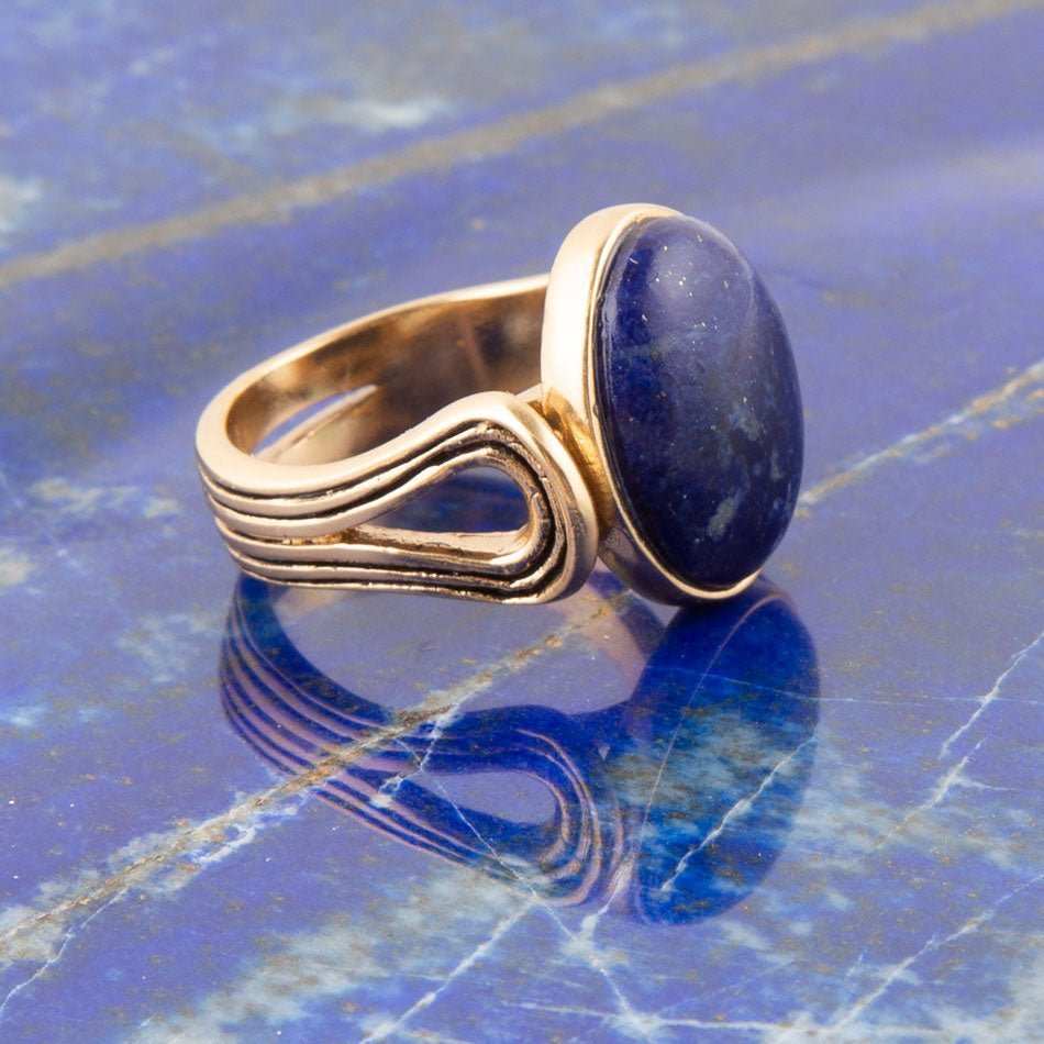 Nova Blue Lapis and Golden Bronze Oval Ring - Barse Jewelry - Flyclothing LLC