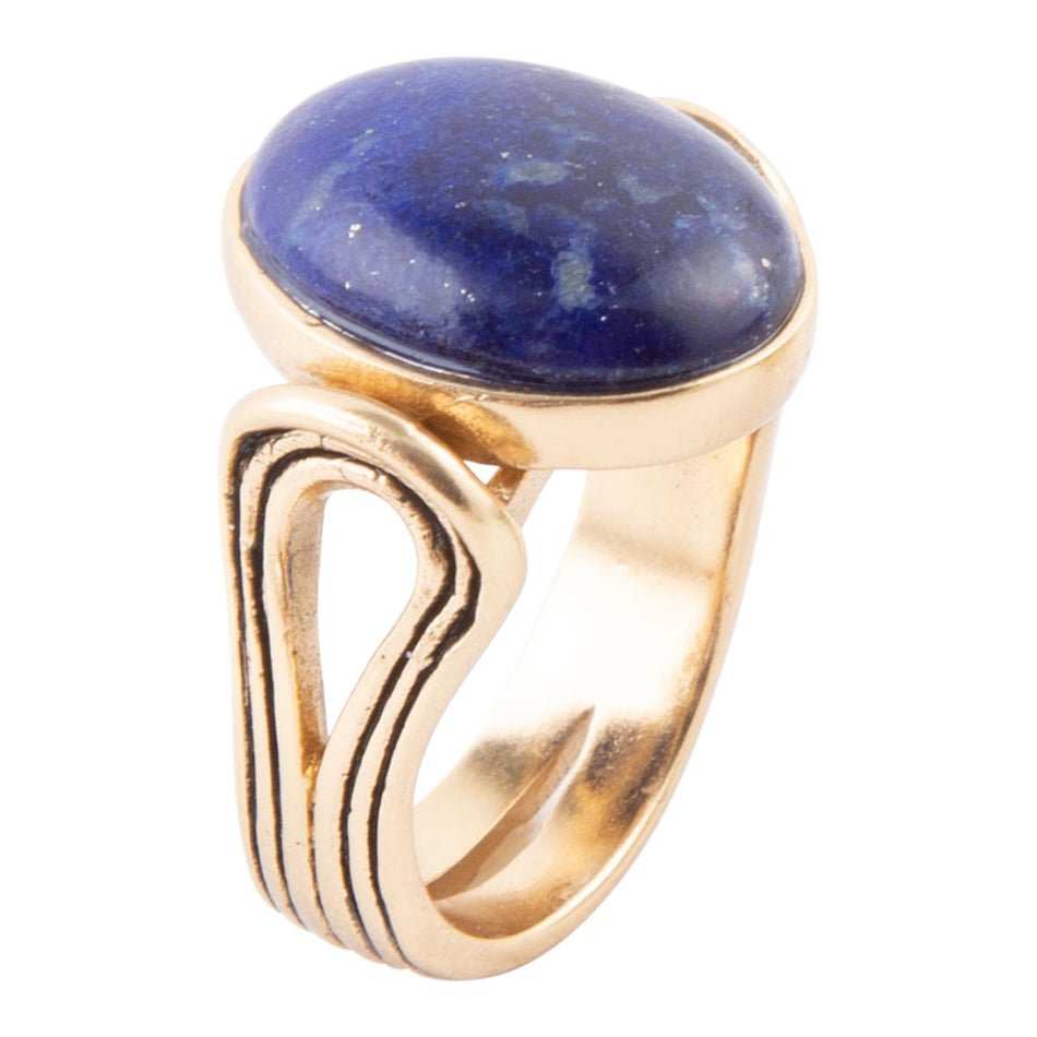 Nova Blue Lapis and Golden Bronze Oval Ring - Barse Jewelry - Flyclothing LLC