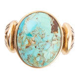 Nova Blue Turquoise and Golden Oval Ring - Barse Jewelry - Flyclothing LLC