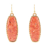 Odyssey Long Orange Sponge Coral Golden Statement Earrings - Barse Jewelry - Flyclothing LLC