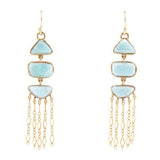 Ohana Blue Larimar Golden Chandelier Drop Earrings - Barse Jewelry - Flyclothing LLC