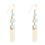 Ohana Blue Larimar Golden Chandelier Drop Earrings - Barse Jewelry - Flyclothing LLC