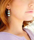 Ohana Blue Larimar Golden Chandelier Drop Earrings - Barse Jewelry - Flyclothing LLC
