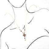 Barcelona Black Onyx and Blue Turquoise Golden Y-Necklace - Barse Jewelry - Flyclothing LLC