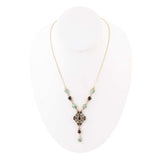 Barcelona Black Onyx and Blue Turquoise Golden Y-Necklace - Barse Jewelry - Flyclothing LLC