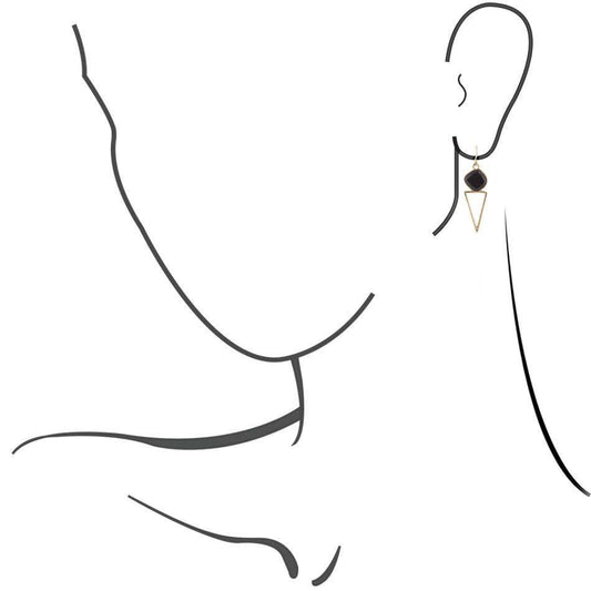 Onyx and Bronze Triangle Earrings - Barse Jewelry - Flyclothing LLC