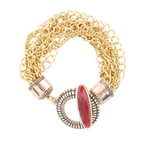 Orange Carnelian Golden Chain Bracelet - Barse Jewelry - Flyclothing LLC