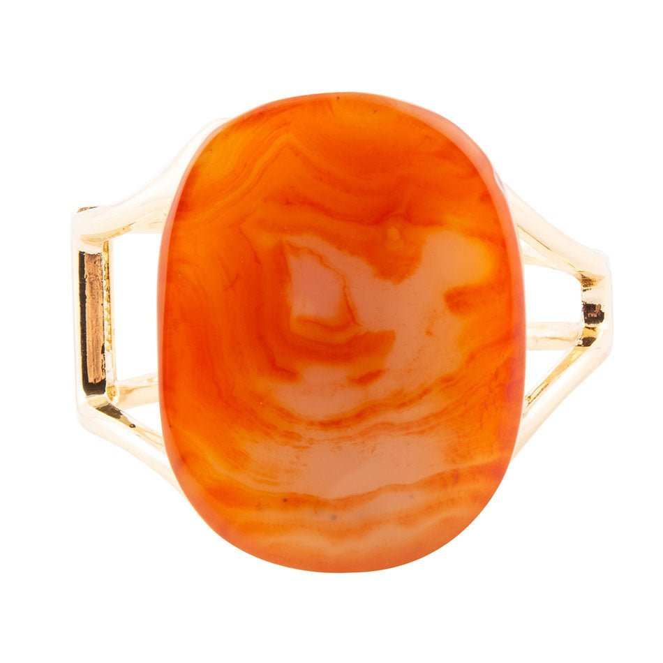 Orange Carnelian Golden Cuff Bracelet - Barse Jewelry - Flyclothing LLC