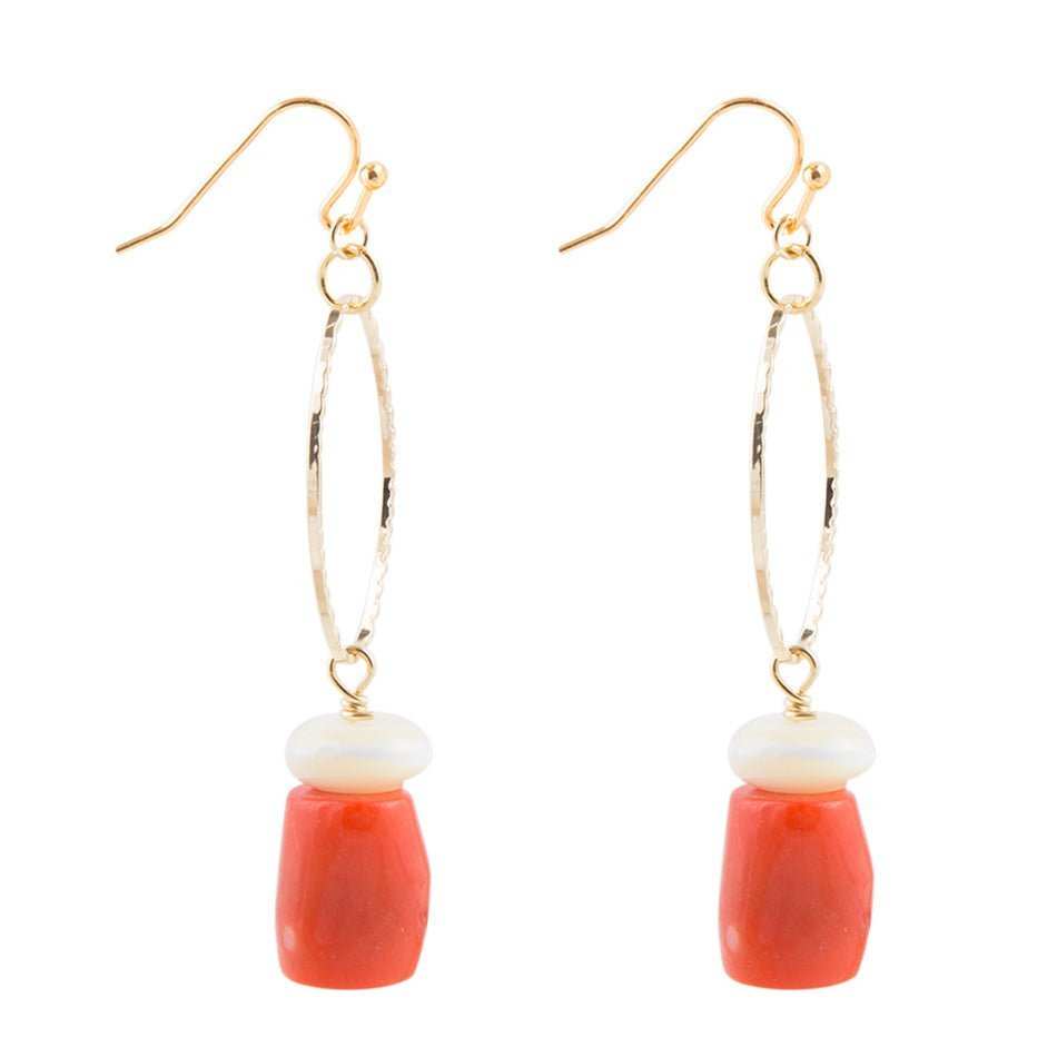 Orange Coral Cream Earrings - Barse Jewelry - Flyclothing LLC