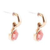 Orange Sponge Coral and Golden Half Hoop Earrings - Barse Jewelry - Flyclothing LLC