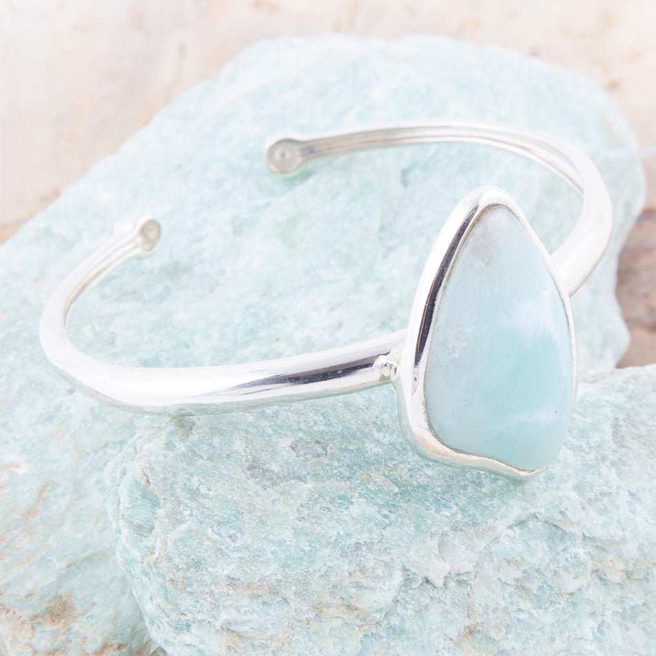 Organic Blue Larimar and Sterling Silver Cuff Bracelet - Barse Jewelry - Flyclothing LLC