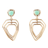 Organic Green Chrysoprase and Golden Bronze Drop Earrings - Barse Jewelry - Flyclothing LLC
