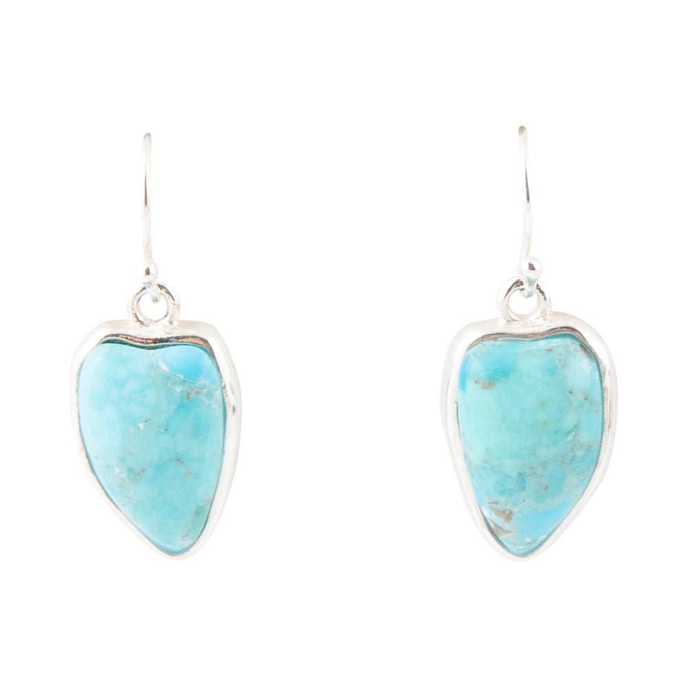 Organic Turquoise and Sterling Silver Drop Earrings - Barse Jewelry - Flyclothing LLC