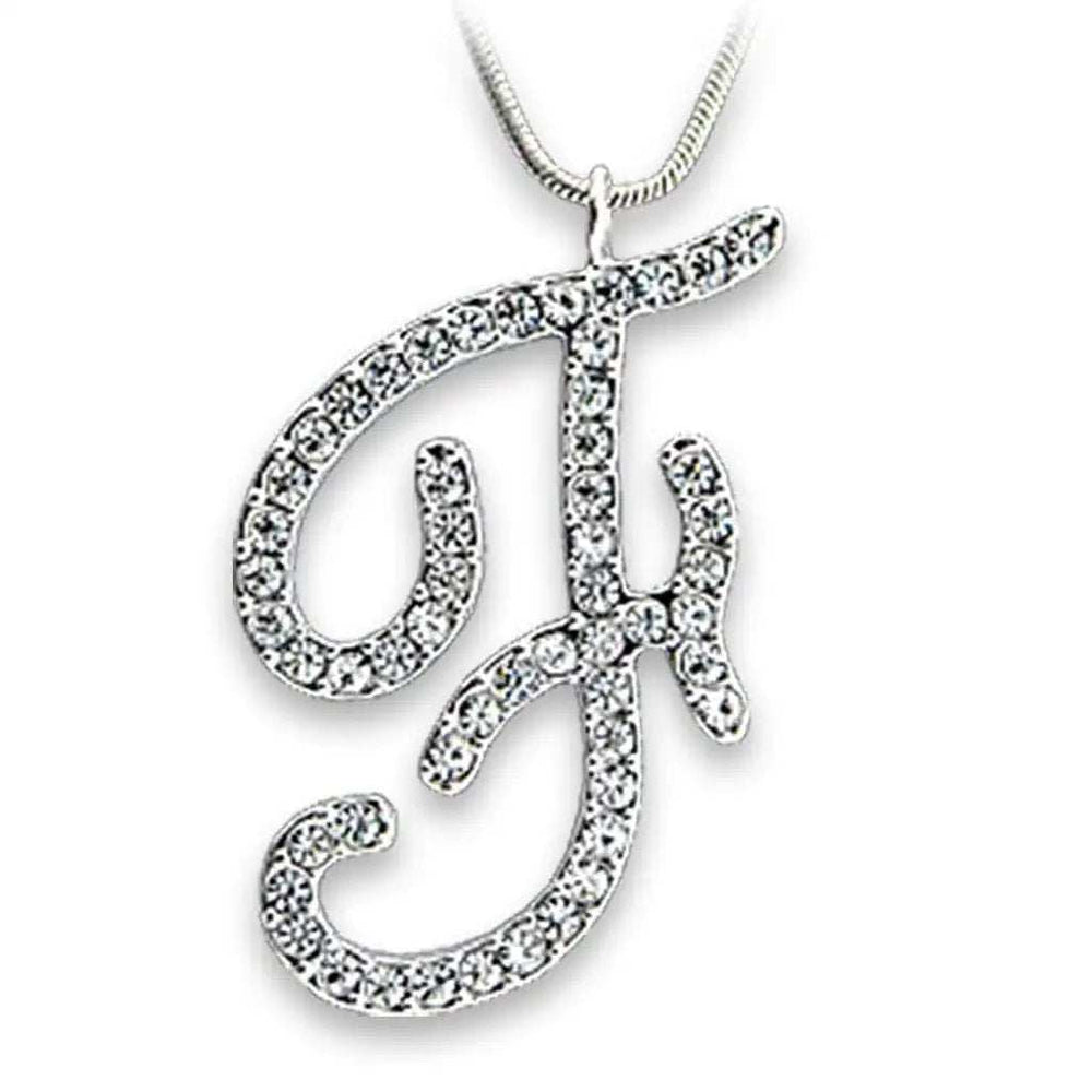 OT119 - Rhodium Brass Pendant with Top Grade Crystal in Clear - Alamode - Flyclothing LLC