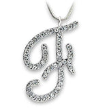 OT119 - Rhodium Brass Pendant with Top Grade Crystal in Clear - Alamode - Flyclothing LLC