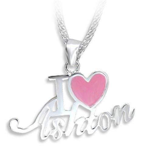 OT201 - High-Polished Brass Chain Pendant with Epoxy in Light Rose - Alamode - Flyclothing LLC