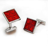 OT581 - Rhodium Brass Cufflink with Epoxy in Siam - Alamode - Flyclothing LLC