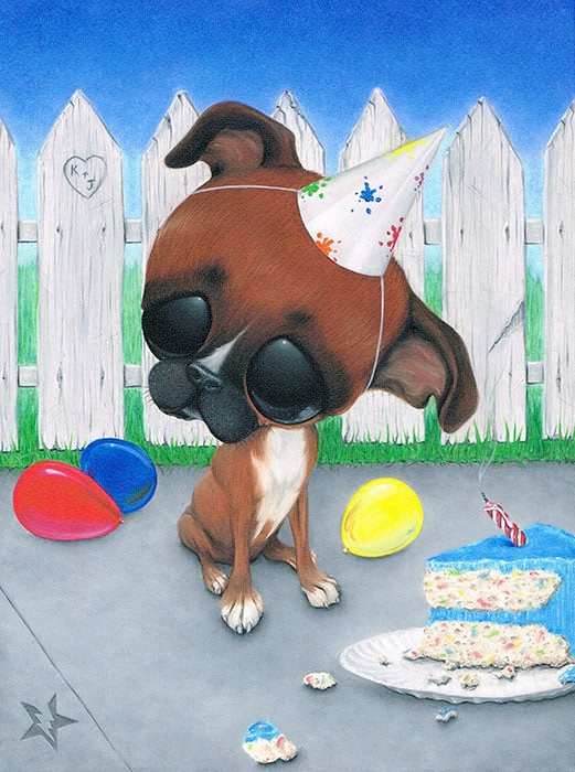 Black Market Art Company Party Time Dog Print - Black Market Art Company - Flyclothing LLC