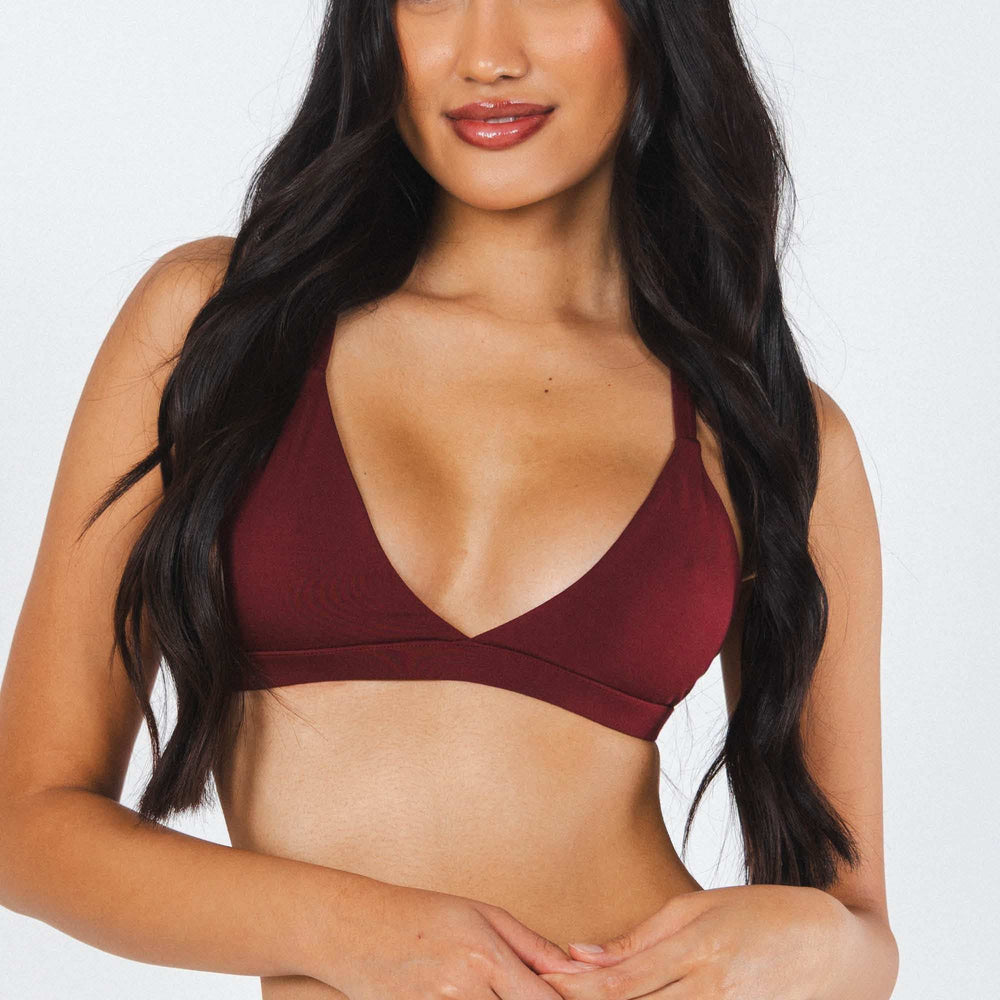 The Sommelier | Burgundy Boob Hammock™ Triangle Bralette - Shinesty - Flyclothing LLC