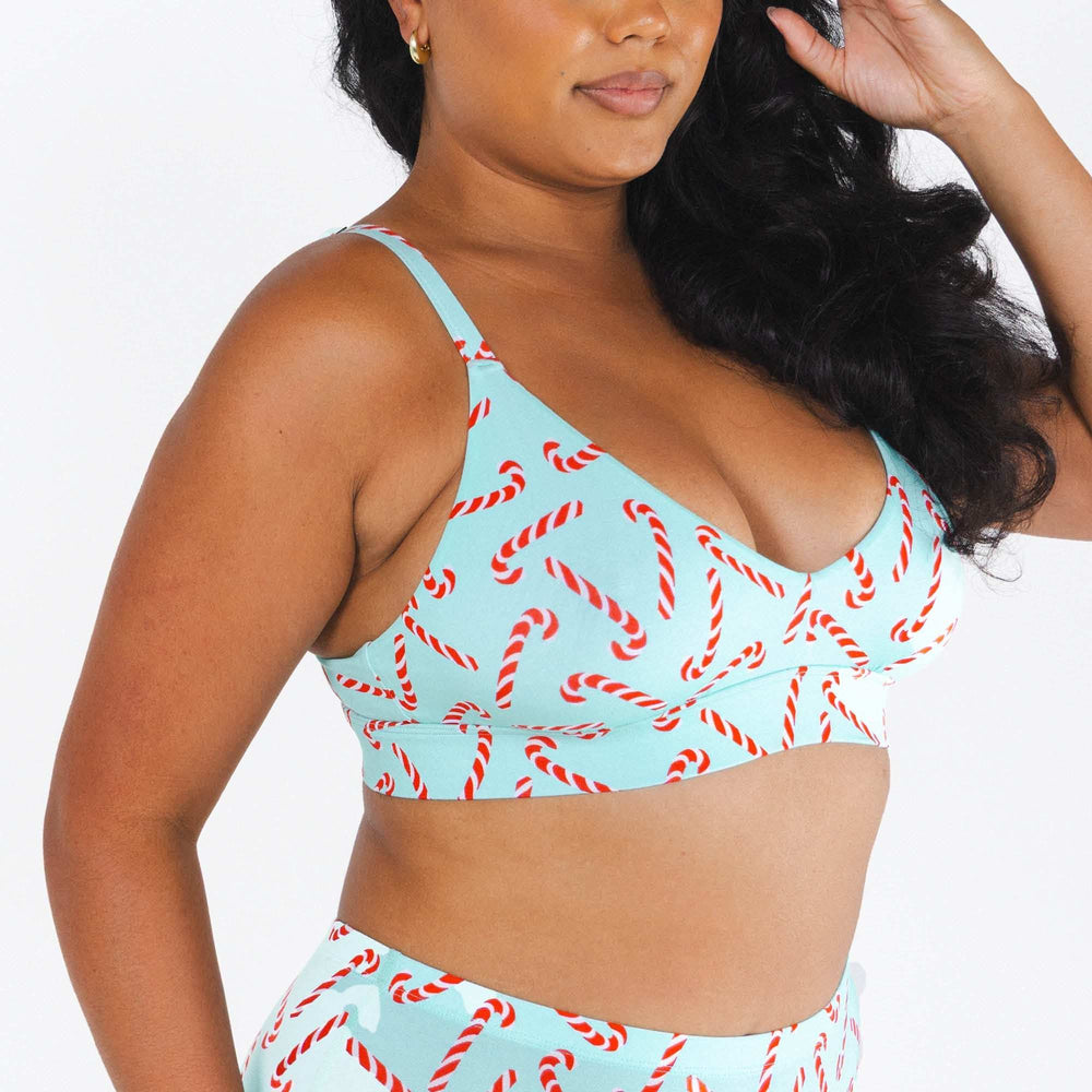 The Peppermint Pimp Canes | Candy Cane Boob Hammock™ Busty Bralette - Shinesty - Flyclothing LLC