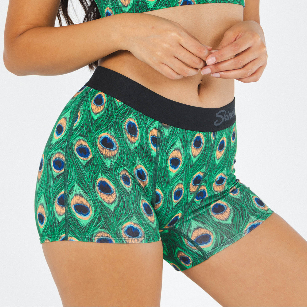 The Fancy Feather | Peacock Women’s Boxers - Shinesty - Flyclothing LLC