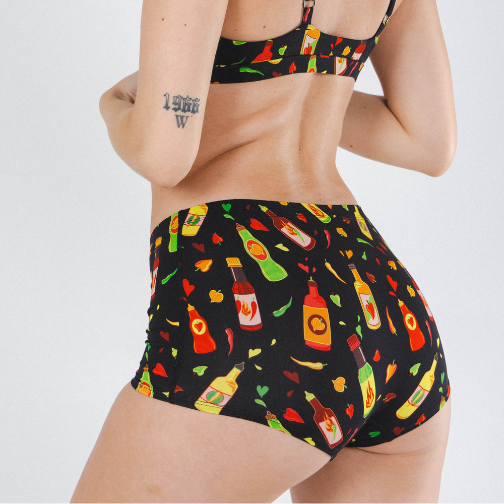 The Gotcha Sriracha | Hot Sauce Modal Boyshort Underwear - Shinesty - Flyclothing LLC