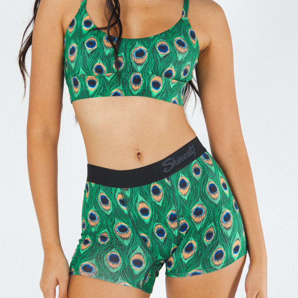 The Fancy Feather | Peacock Women’s Boxers - Shinesty - Flyclothing LLC