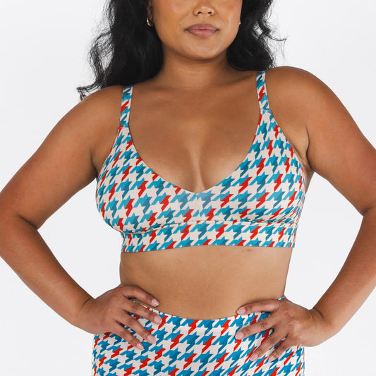The Swanky | Retro Houndstooth Boob Hammock™ Busty Bralette - Shinesty - Flyclothing LLC