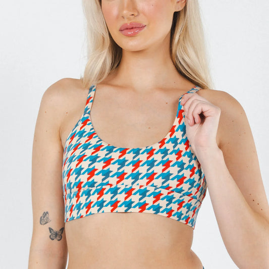 The Swanky | Retro Houndstooth Boob Hammock™ Scoop Bralette - Shinesty - Flyclothing LLC