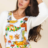 The Spread | White Thanksgiving Women's Pajamaralls® - Shinesty - Flyclothing LLC