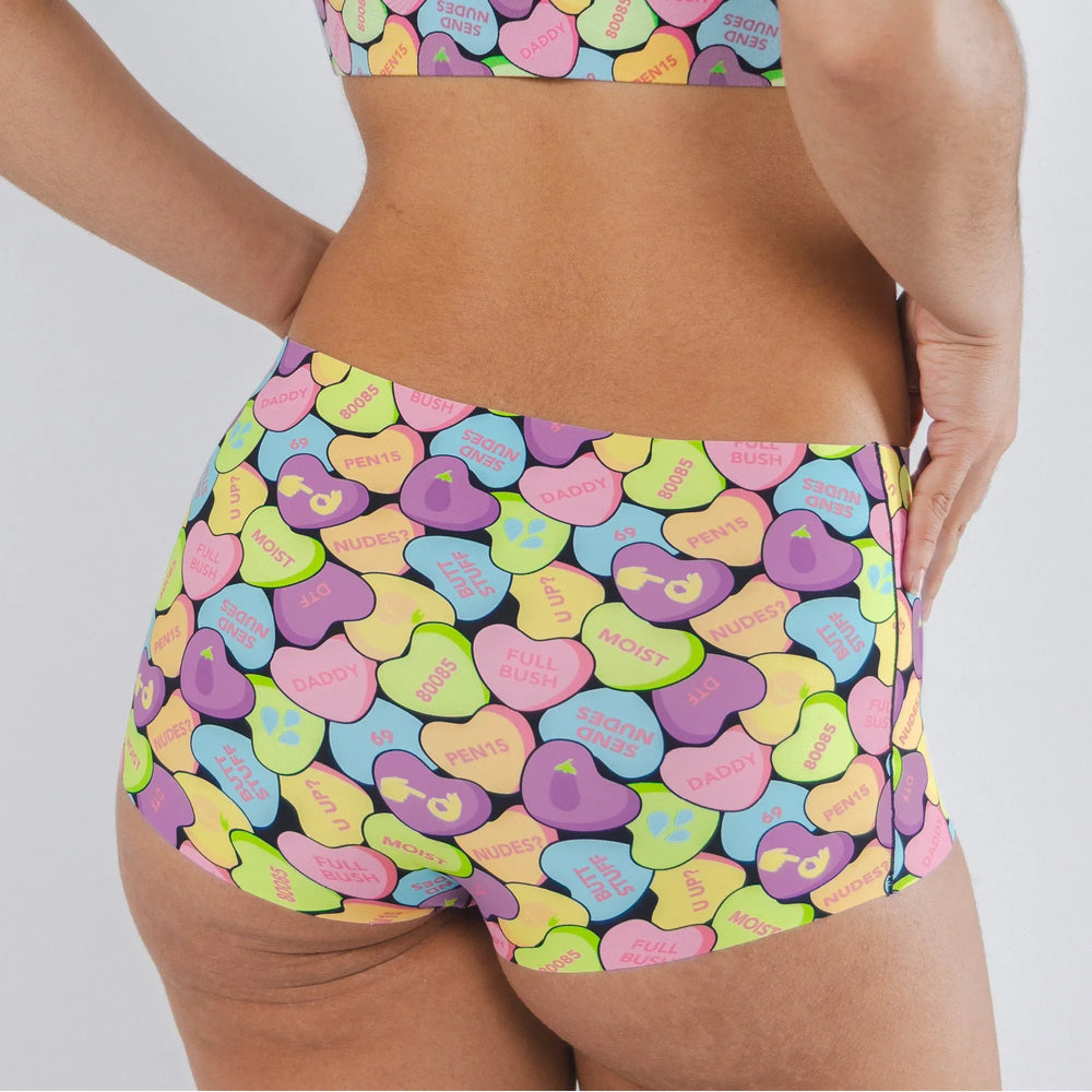 The Candy Crush | Candy Hearts Women’s Seamless Boyshort - Shinesty - Flyclothing LLC
