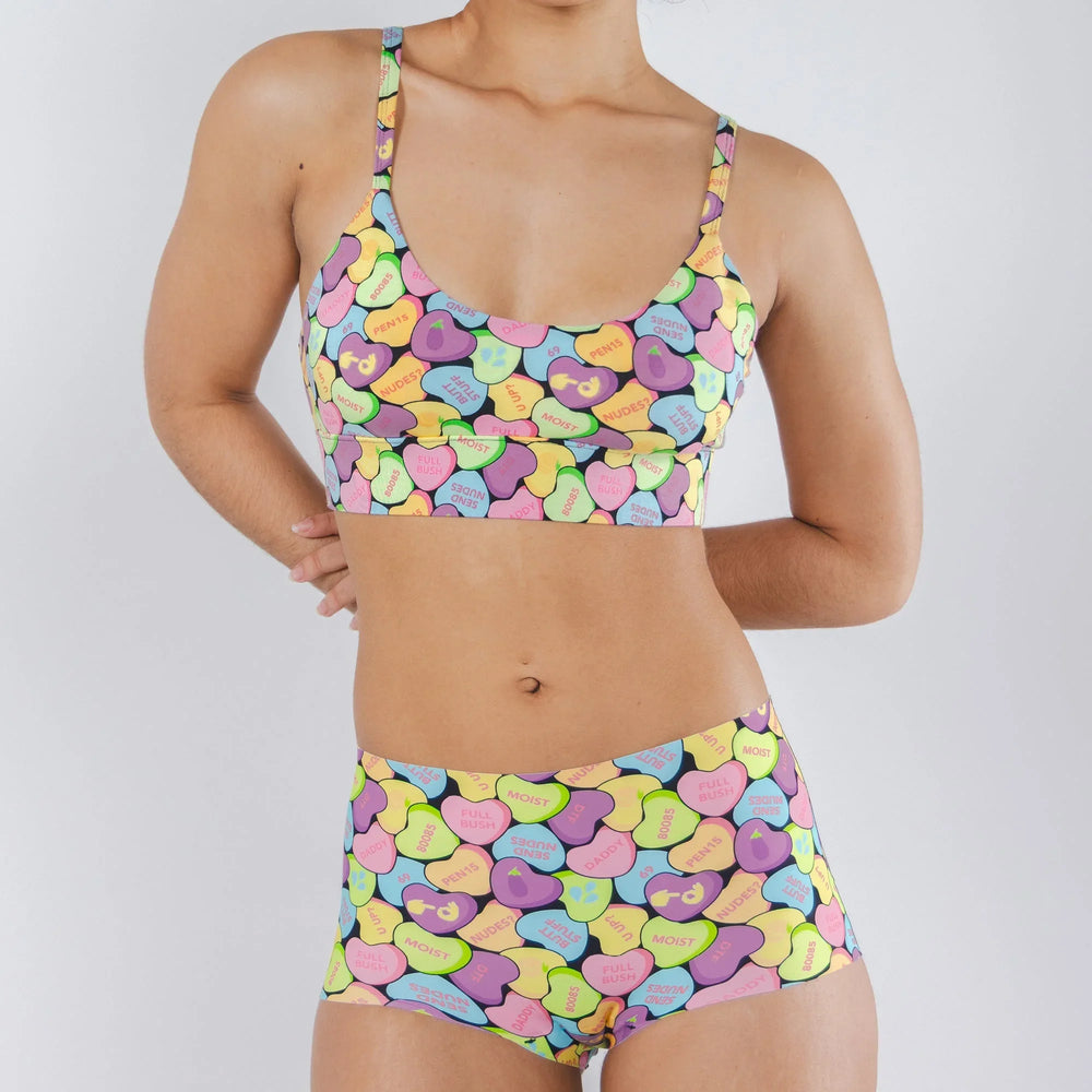 The Candy Crush | Candy Hearts Women’s Seamless Boyshort - Shinesty - Flyclothing LLC