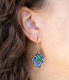 Peacock Blue Lapis Golden Drop Earrings - Barse Jewelry - Flyclothing LLC