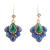 Peacock Blue Lapis Golden Drop Earrings - Barse Jewelry - Flyclothing LLC