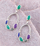 Peacock Multi-Stone Sterling Silver Earrings - Barse Jewelry - Flyclothing LLC