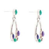 Peacock Multi-Stone Sterling Silver Earrings - Barse Jewelry - Flyclothing LLC