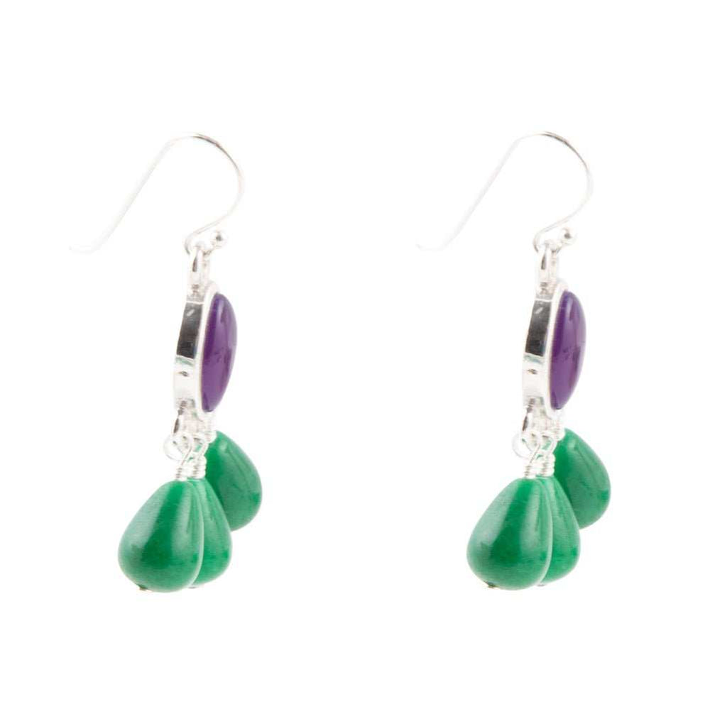 Peacock Purple Agate Drop Earrings - Barse Jewelry - Flyclothing LLC