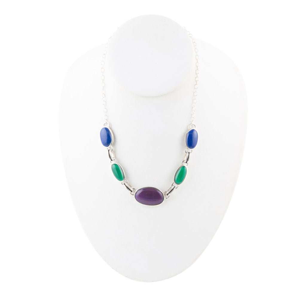Peacock Purple Agate Multistone Necklace - Barse Jewelry - Flyclothing LLC