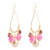 Peony Fuchsia Pink Jade Golden Drop Earrings - Barse Jewelry - Flyclothing LLC
