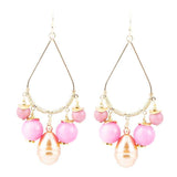 Peony Fuchsia Pink Jade Golden Drop Earrings - Barse Jewelry - Flyclothing LLC