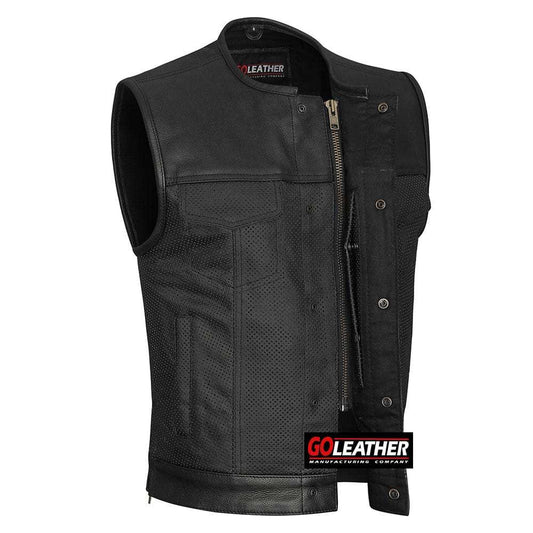 Vortex - Perforated Leather Vest - GoLeather - Flyclothing LLC