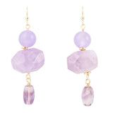 Purple Periwinkle Amethyst Golden Drop Earrings - Barse Jewelry - Flyclothing LLC