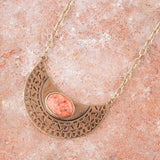 Pharoah Orange Sponge Coral Pendant and Golden Bronze Necklace - Barse Jewelry - Flyclothing LLC