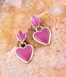 Pink Agate Heart Drop Golden Earrings - Barse Jewelry - Flyclothing LLC