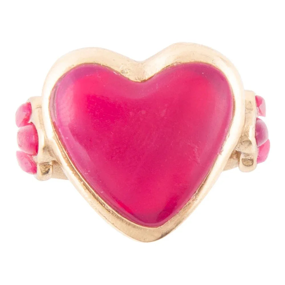 Pink Agate Heart Golden Statement Ring - Barse Jewelry - Flyclothing LLC