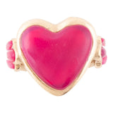 Pink Agate Heart Golden Statement Ring - Barse Jewelry - Flyclothing LLC