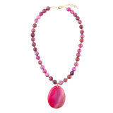 Pink Magenta Dreams Agate Slab Pendant Necklace - Barse Jewelry - Flyclothing LLC
